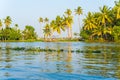 Tropical river scenery in Alleppey, India