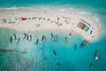 Tropical sand island with white sand beach, Zanzibar