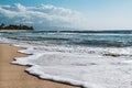 Tropical sandy beach in Hawaii, summer vacation travel holiday background