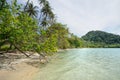 Tropical sandy beach on the Koh Chang island, Thailand. Royalty Free Stock Photo