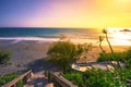 The tropical sandy beach of Ligres, Crete, Greece.