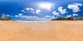 Tropical landscape with a beautiful beach. Sri Lanka. 360 panorama VR. Royalty Free Stock Photo