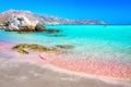 Tropical sandy beach with turquoise water, in Elafonisi, Crete Royalty Free Stock Photo