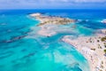 Tropical sandy beach with turquoise water, in Elafonisi, Crete, Greece Royalty Free Stock Photo