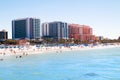 Tropical sandy beach vacation city Clearwater Beach in Florida