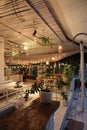 Tropical Scandinavian Cafe with Warm Ambiance