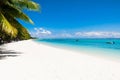 Tropical scenery - beautiful beach with blue ocean and clear sky of Mauritius island Royalty Free Stock Photo