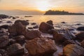 Tropical sea beach at Koh Chang island during sunset