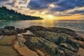 Tropical sea beach sunset at Khao Lak, Phang Nga Thailand nature landscape