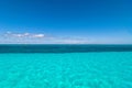 Tropical sea and Isla Mujeres coastline, Mexico Royalty Free Stock Photo