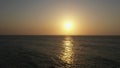 Tropical sea sunset. Sky background aerial view.