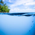 Tropical sea underwater and water surface Royalty Free Stock Photo