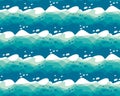 Tropical sea water waves seamless pattern. Royalty Free Stock Photo