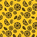 Tropical seamless pattern with citrus