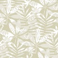 Tropical seamless pattern in natural gray color