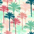 Tropical seamless pattern with palms Royalty Free Stock Photo