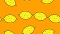 Tropical seamless pattern with yellow lemons. Fruit repeated background. Vector bright print for fabric or wallpaper Royalty Free Stock Photo