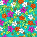 Tropical Seamless Repeat Pattern Vector