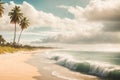 Tropical seashore with palm trees during daytime