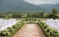 Tropical setting for wedding ceremony