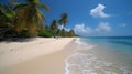 Tropical solitude, captivating sandy beach, peaceful surroundings, and tranquil seclusion Royalty Free Stock Photo