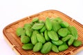 Tropical stinking edible beans in basket. (Parkia Speciosa)