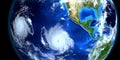 Tropical Storm Erick Extremely Detailed and realistic high resolution 3d illustration. Shot from Space. Elements of this image are Royalty Free Stock Photo