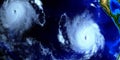 Tropical Storm Erick Extremely Detailed and realistic high resolution 3d illustration. Shot from Space. Elements of this image are Royalty Free Stock Photo