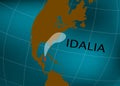 Tropical Storm Idalia in the Gulf of Mexico. Hurricane Idalia. Vector illustration. EPS 10 Royalty Free Stock Photo