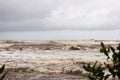 Tropical Storm Nate turns the waters of the Pacific red from storm run off.