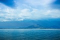 Tropical storm under island