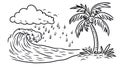 Tropical Storm with Palm Tree Rain. Royalty Free Stock Photo