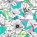 Tropical, stripe, animal motif. Seamless pattern