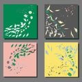 A set of four vector patterns from leaves Royalty Free Stock Photo