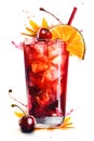 Tropical summer cocktail with fruit and ice, Generative AI 3 Royalty Free Stock Photo