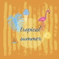 Tropical summer design. Banner template.