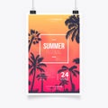 tropical summer fest poster vector illustration Royalty Free Stock Photo