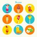 Tropical Summer Juice Vector Icon Set