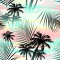 Tropical summer palms seamless pattern Royalty Free Stock Photo