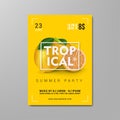 Tropical summer party flyer template vector illustration