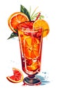 Tropical summer refreshing cocktail with fruit, Generative AI 3 Royalty Free Stock Photo