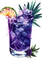 Tropical summer refreshing cocktail with fruit and ice, Generative AI 3 Royalty Free Stock Photo