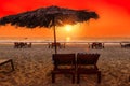 Tropical sunny beach party at Sunset in GOA, India Royalty Free Stock Photo