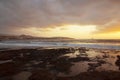 Tropical sunrise over the limestone coasts of El Medano, Tenerife, Canary Islands, Spain Royalty Free Stock Photo