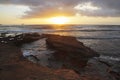 Tropical sunrise over the limestone coasts of El Medano, Tenerife, Canary Islands, Spain Royalty Free Stock Photo