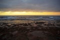 Tropical sunrise over the limestone coasts of El Medano, Tenerife, Canary Islands, Spain Royalty Free Stock Photo