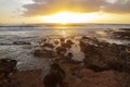 Tropical sunrise over the limestone coasts of El Medano, Tenerife, Canary Islands, Spain Royalty Free Stock Photo