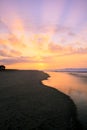 Tropical Sunrise over Pacific Ocean Sandy Beach in Mexico Royalty Free Stock Photo