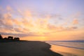 Tropical Sunrise over Pacific Ocean Sandy Beach in Mexico Royalty Free Stock Photo