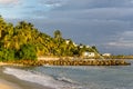 Tropical sunset beach, the Gosier in Guadeloupe Royalty Free Stock Photo